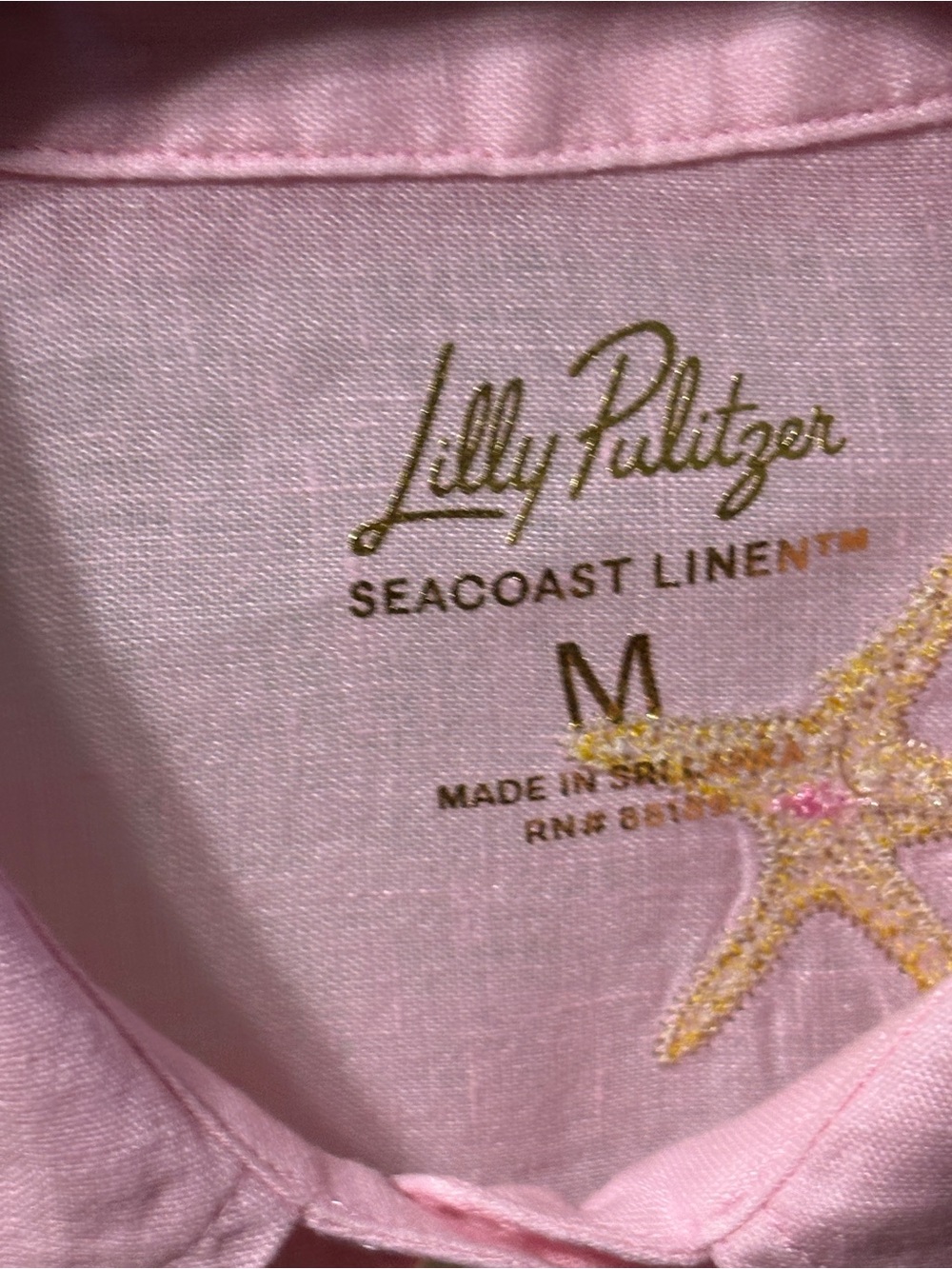 Lilly Pulitzer Conch Shell Pink Happy Hour linen top - Picture 2 of 5